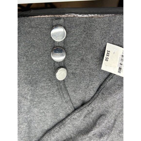 JM Collections Petite Button-Embellished Sweater, Charcoal Heather, Sz. PS - Picture 6 of 12